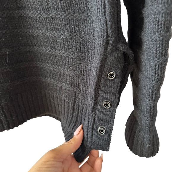 Zadig & Voltaire Alpaca Wool Blend Sweater Size SM Black Minimal Neutral Winter - Picture 7 of 11